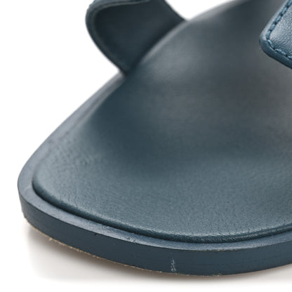 Hermes Calfskin Oran Sandals 37 Bleu Emeraude 12 of 12