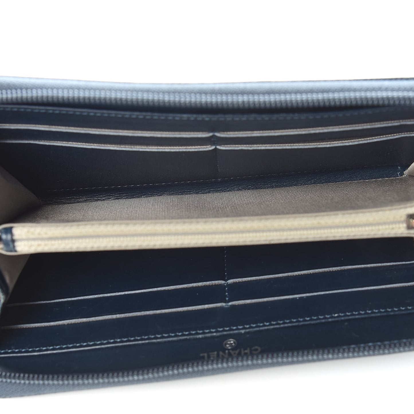 Caviar Large CC Timeless Zip Around Wallet Blue