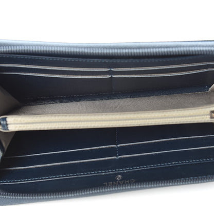 Chanel Caviar Large CC Timeless Zip Around Wallet Blue 5 of 8