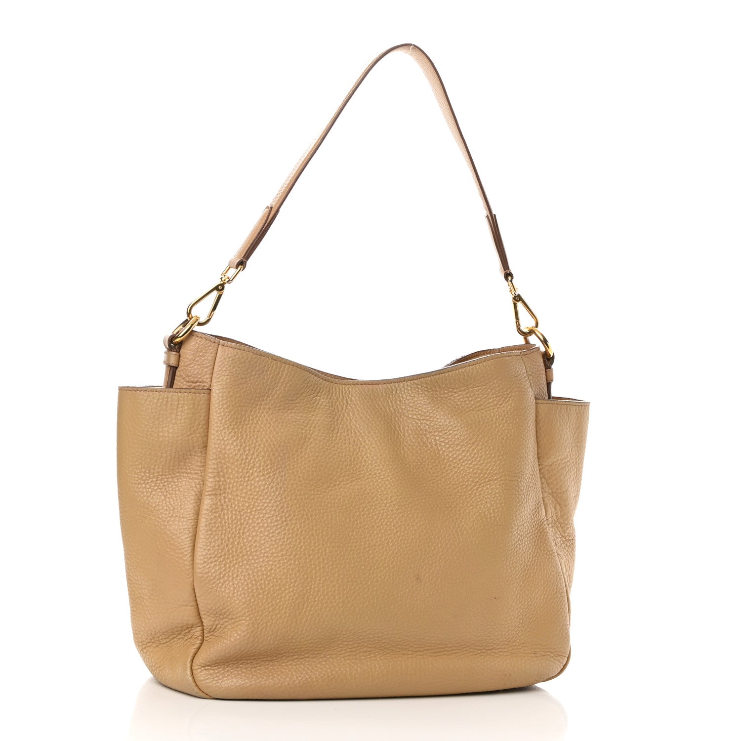 Prada Vitello Daino Side Pocket Hobo Noisette 2 of 12