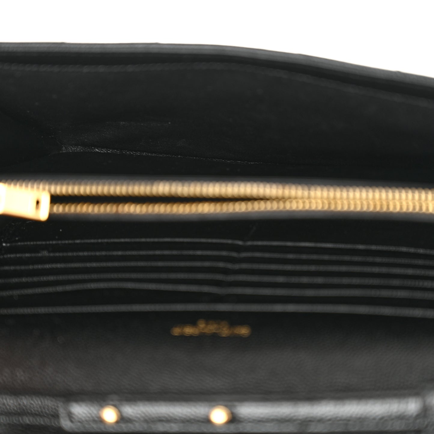 Grain De Poudre Matelasse Chevron Monogram Chain Wallet Black
