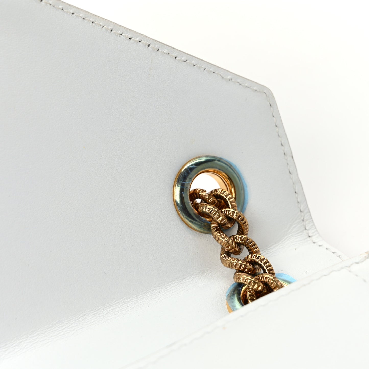 Smooth Calfskin Medium Devotion Crossbody Bag White