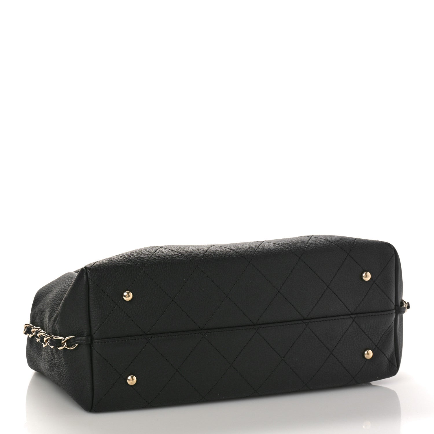 Chanel Bullskin Stitched Medium Shopping Bag Black 4 of 9