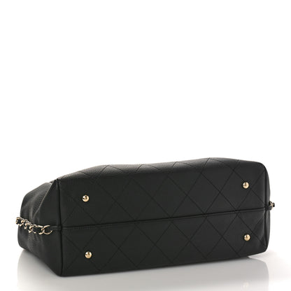 Chanel Bullskin Stitched Medium Shopping Bag Black 4 of 9