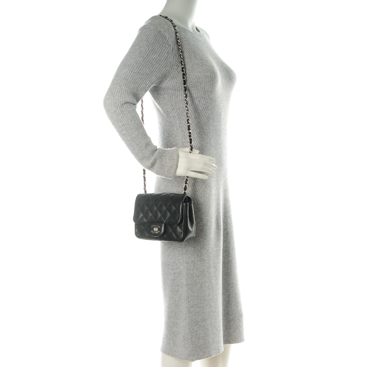 Chanel Caviar Quilted Mini Square Flap Black 2 of 8