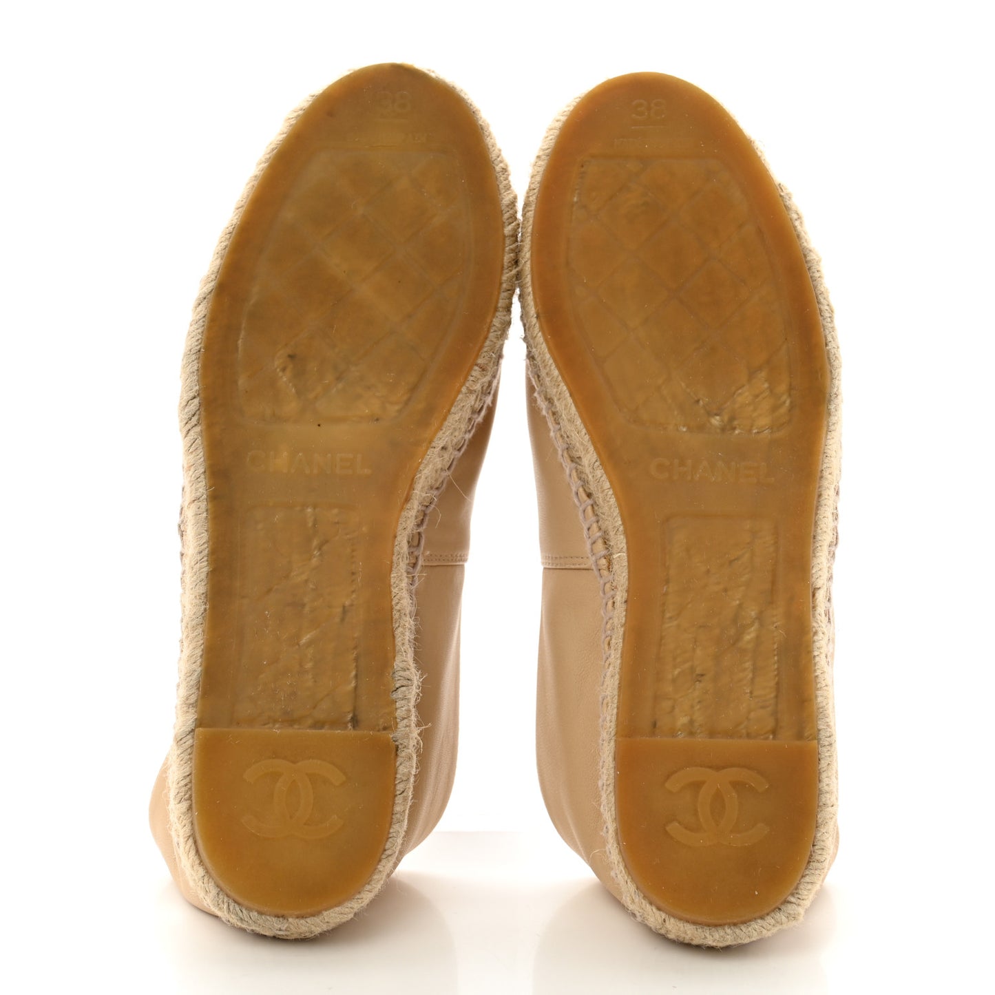 Lambskin CC Espadrilles 38 Beige Black