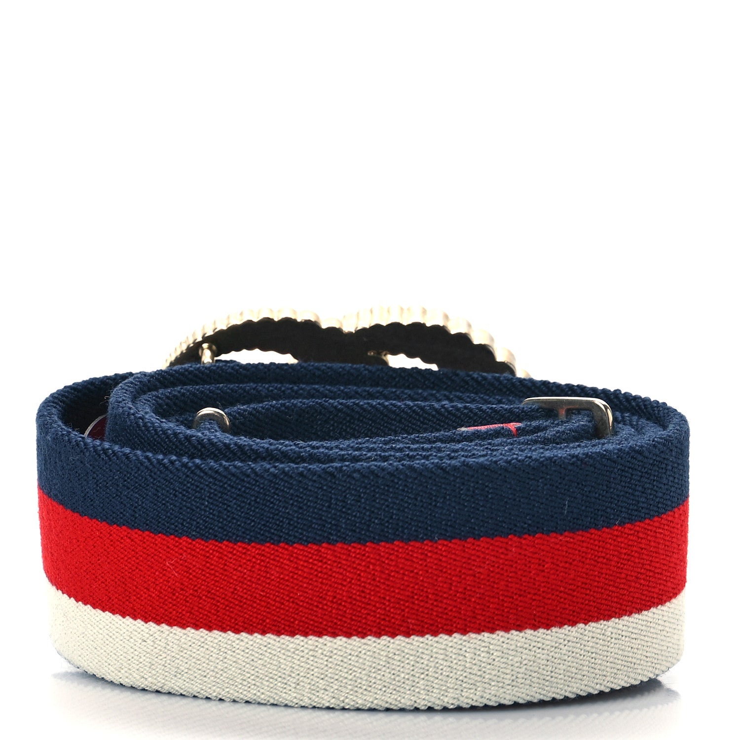 Gucci Canvas Torchon Double G Sylvie Web Belt 95 38 Red White Blue 2 of 3