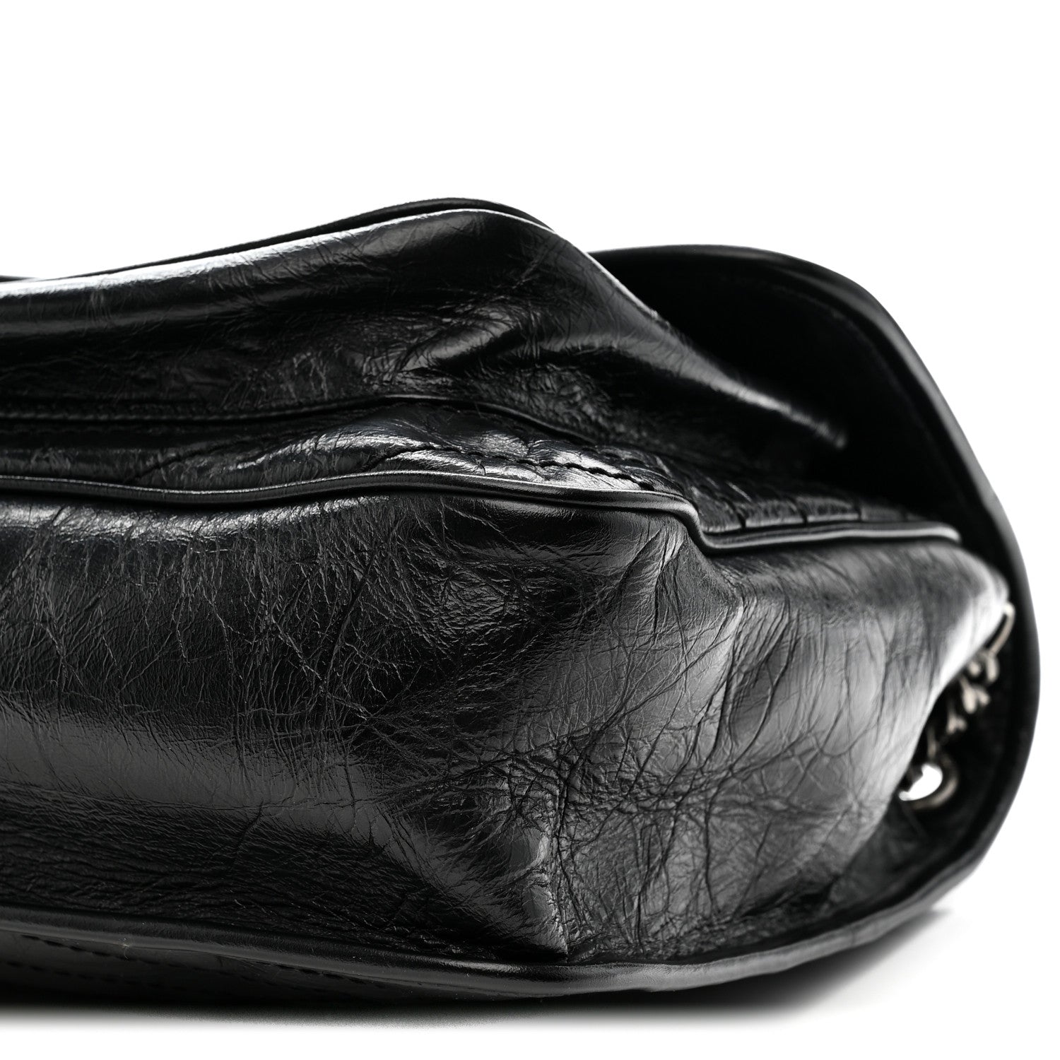 Saint Laurent Crinkled Calfskin Matelasse Monogram Large Niki Chain Satchel Black Black 10 of 10
