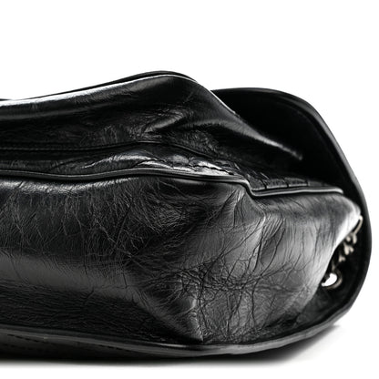 Saint Laurent Crinkled Calfskin Matelasse Monogram Large Niki Chain Satchel Black Black 10 of 10