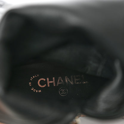 Chanel Metallic Lambskin Over the Knee Boots 37.5 Gold Black 8 of 9