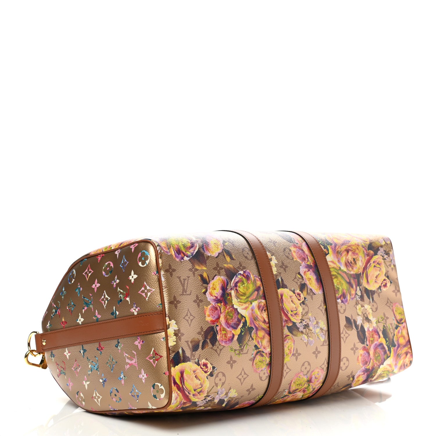 Louis Vuitton Metallic Monogram LV Garden Keepall Bandouliere 45 Gold 3 of 10