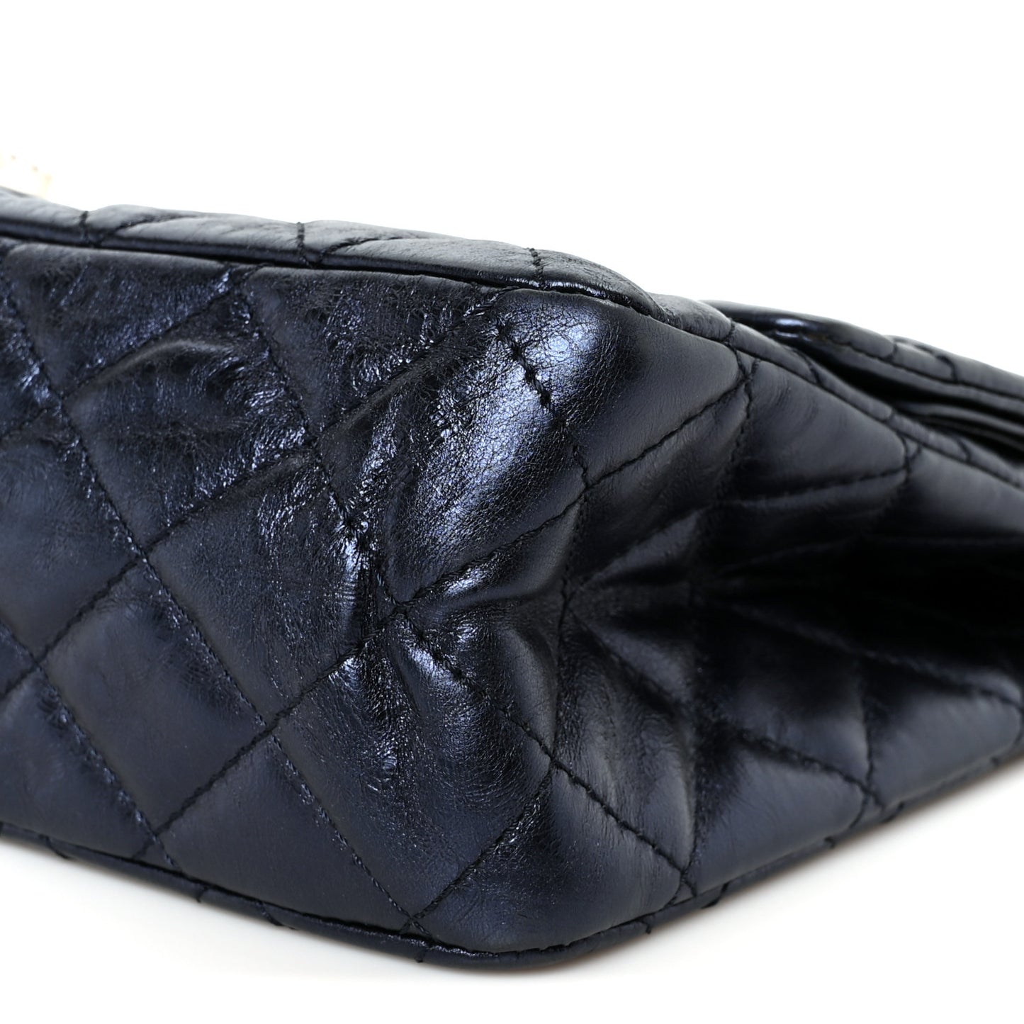 Metallic Aged Calfskin Quilted 2.55 Reissue 227 Flap Blue