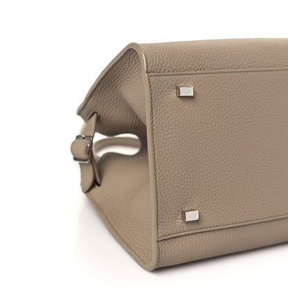 The Row Grained Calfskin Soft Margaux 10 Bag Dark Taupe 8 of 9