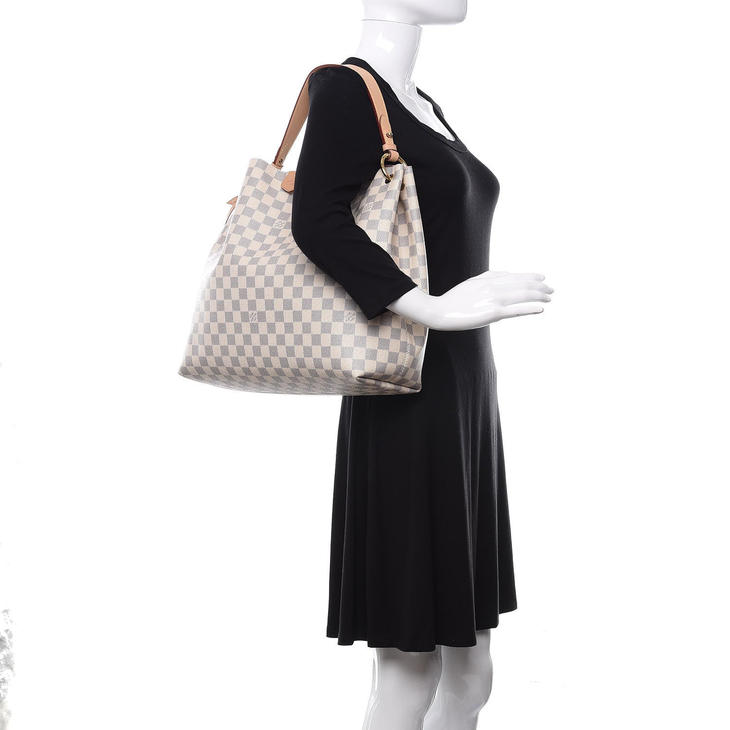 Louis Vuitton Damier Azur Graceful MM Rose Ballerine 2 of 12