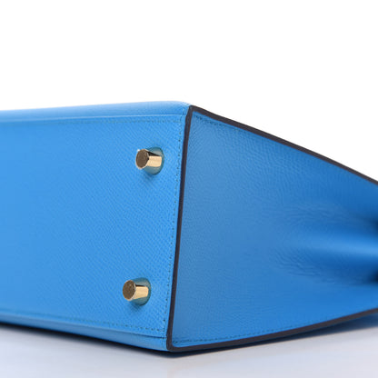 Hermes Epsom Kelly Sellier 25 Bleu Frida 7 of 11