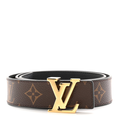Louis Vuitton Calfskin Monogram 30mm LV Initiales Reversible Belt 75 30 Black 1 of 5