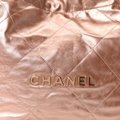 Chanel Metallic Calfskin Quilted Small Chanel 22 Pink 9 of 11
