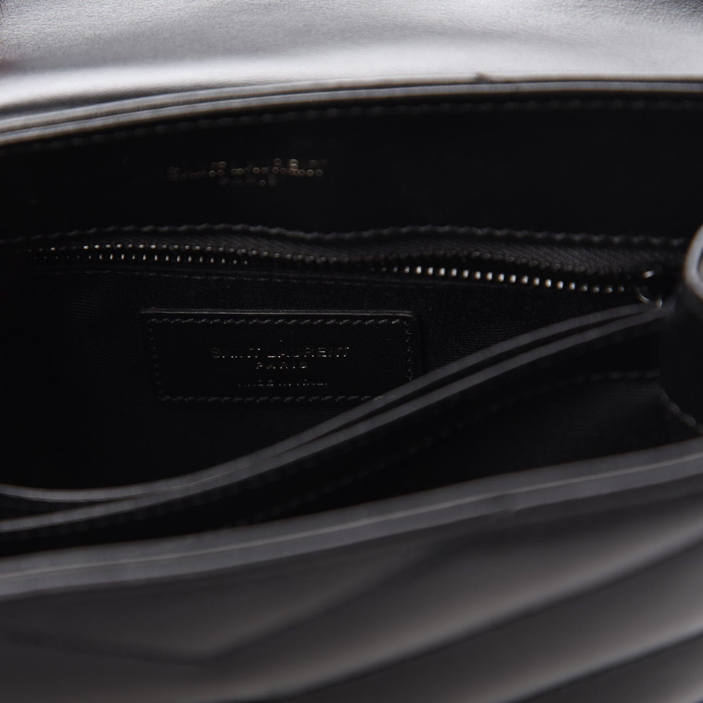 Calfskin Y Quilted Monogram Toy Loulou Crossbody Bag Black