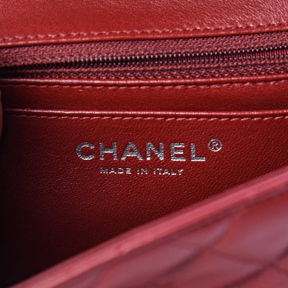 Chanel Lambskin Quilted Mini Square Flap Dark Red 6 of 11
