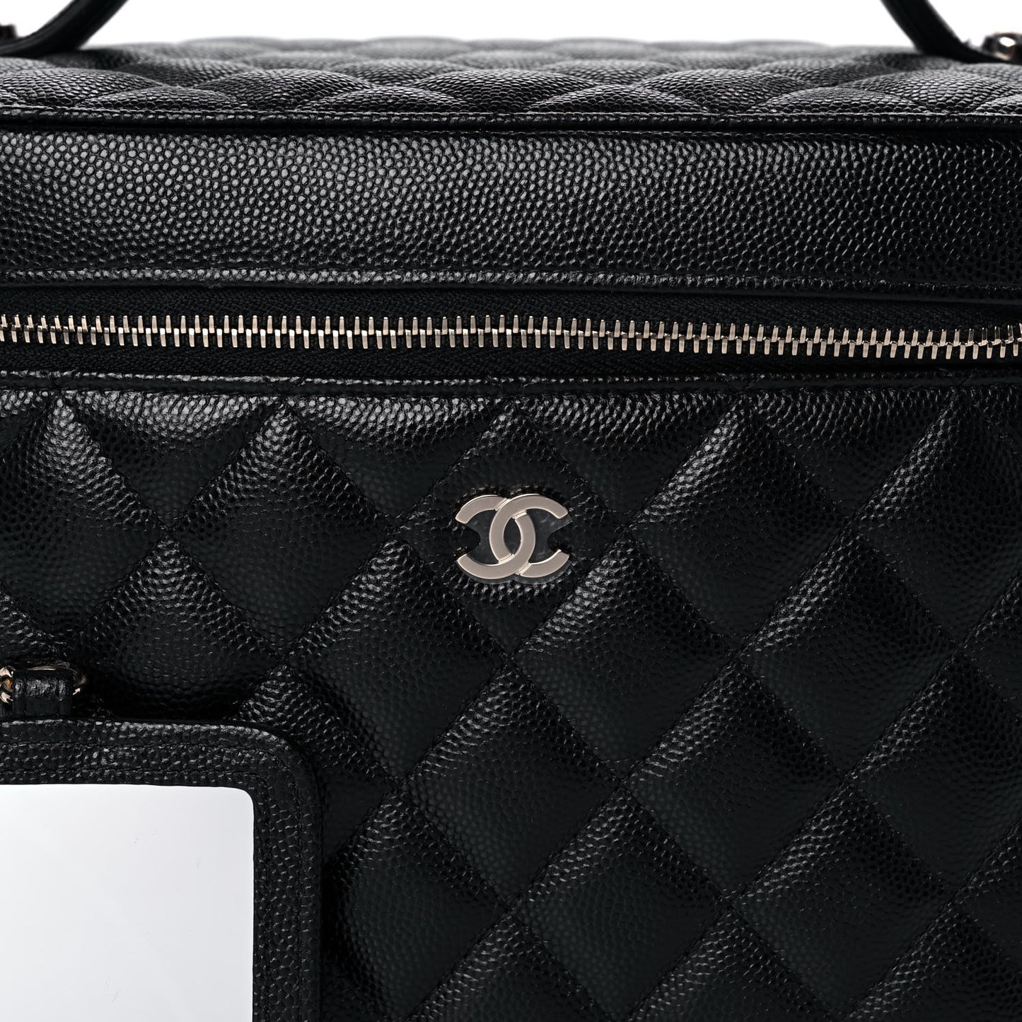 Caviar Quilted Large Vanity Pouch Black