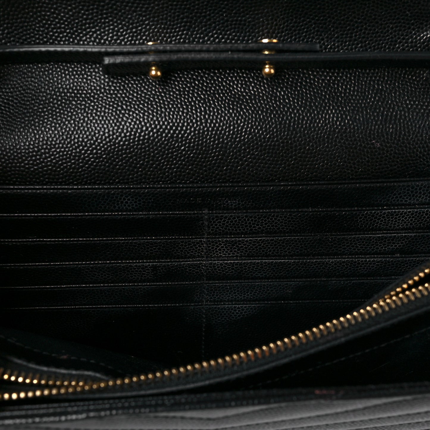 Grain De Poudre Matelasse Chevron Monogram Chain Wallet Black