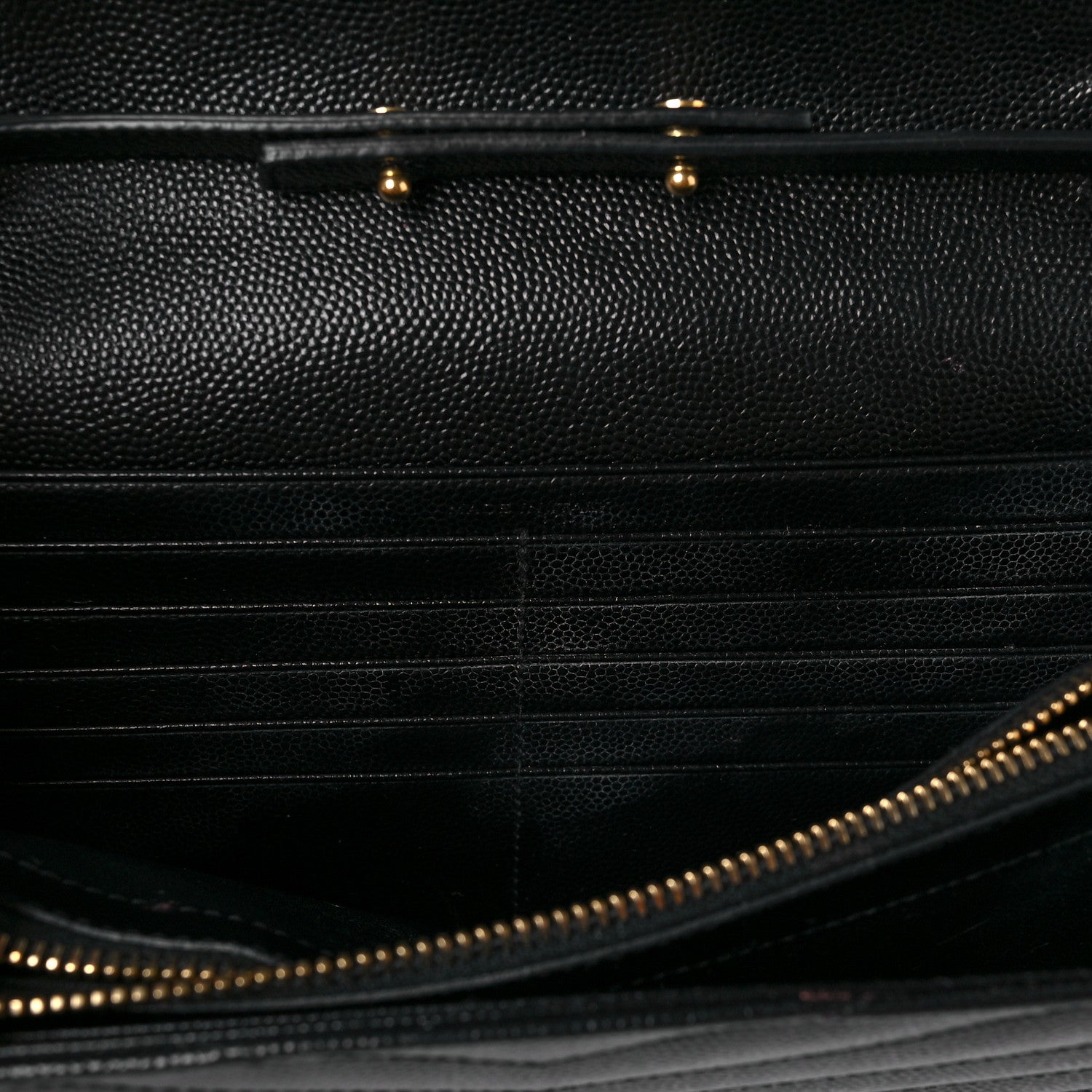 Saint Laurent Grain De Poudre Matelasse Chevron Monogram Chain Wallet Black 8 of 8