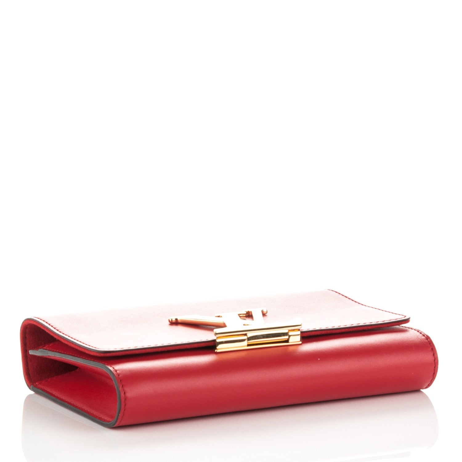 Louis Vuitton Calfskin Chain Louise MM Red 4 of 6