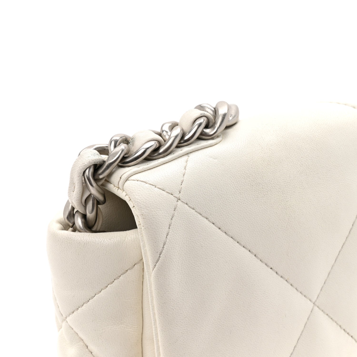 Chanel Lambskin Quilted Medium Chanel 19 Flap White 14 of 16