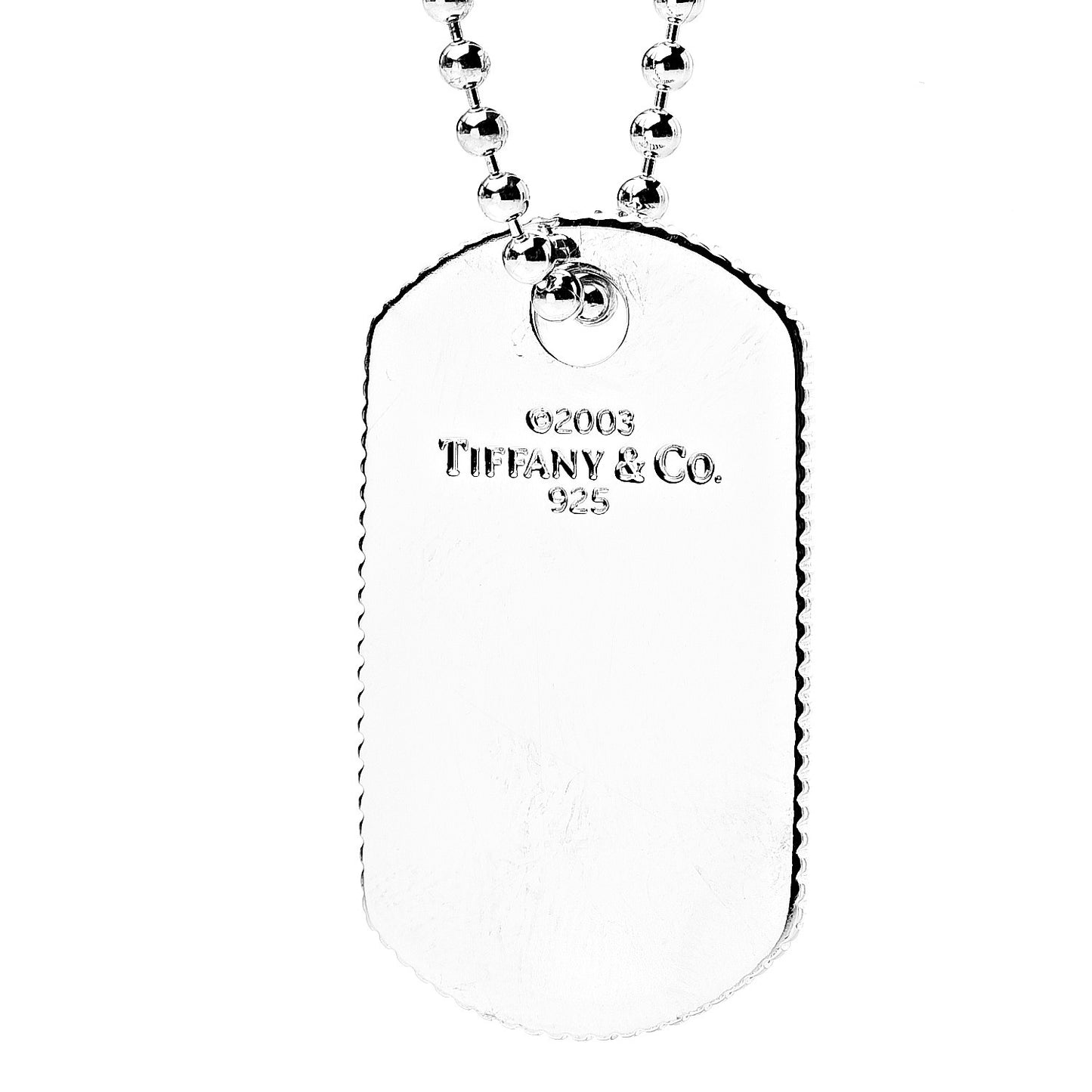 Sterling Silver Coin Edge Dog Tag Necklace