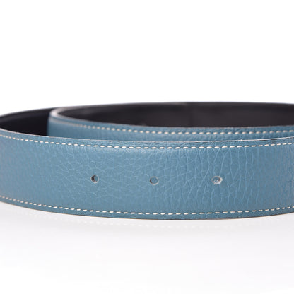 Hermes Togo Box 32mm Belt Strap 80 Blue Jean Black 4 of 8