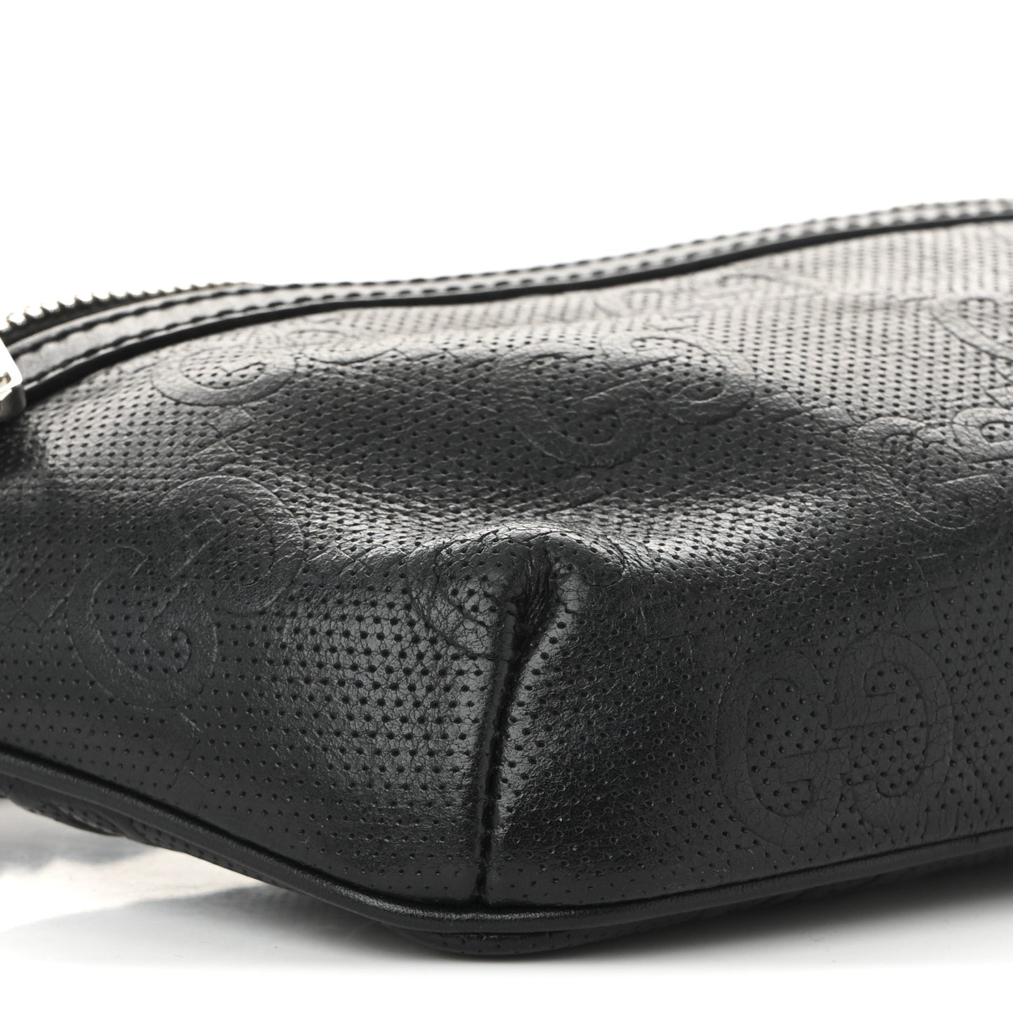 Calfskin GG Tennis Embossed Belt Bag Black