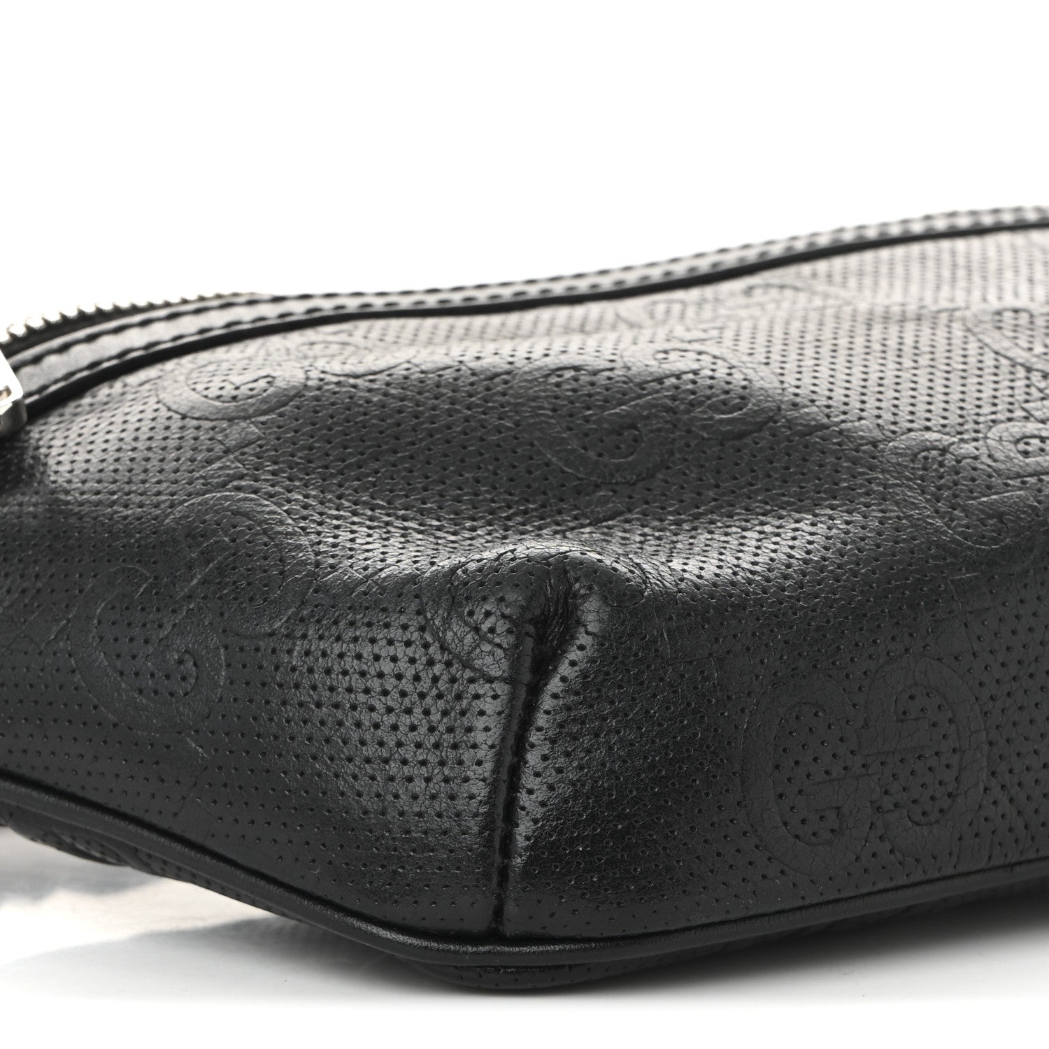 Gucci Calfskin GG Tennis Embossed Belt Bag Black 9 of 10