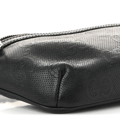 Gucci Calfskin GG Tennis Embossed Belt Bag Black 9 of 10