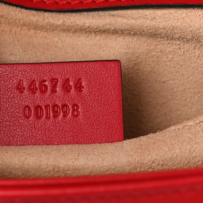 Gucci Calfskin Matelasse Mini GG Marmont Shoulder Bag Hibiscus Red 7 of 9