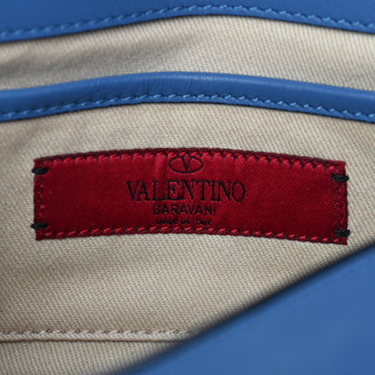Valentino Garavani Vitello Mini Rockstud Flap Saddle Crossbody Bag Light Sapphire 6 of 10