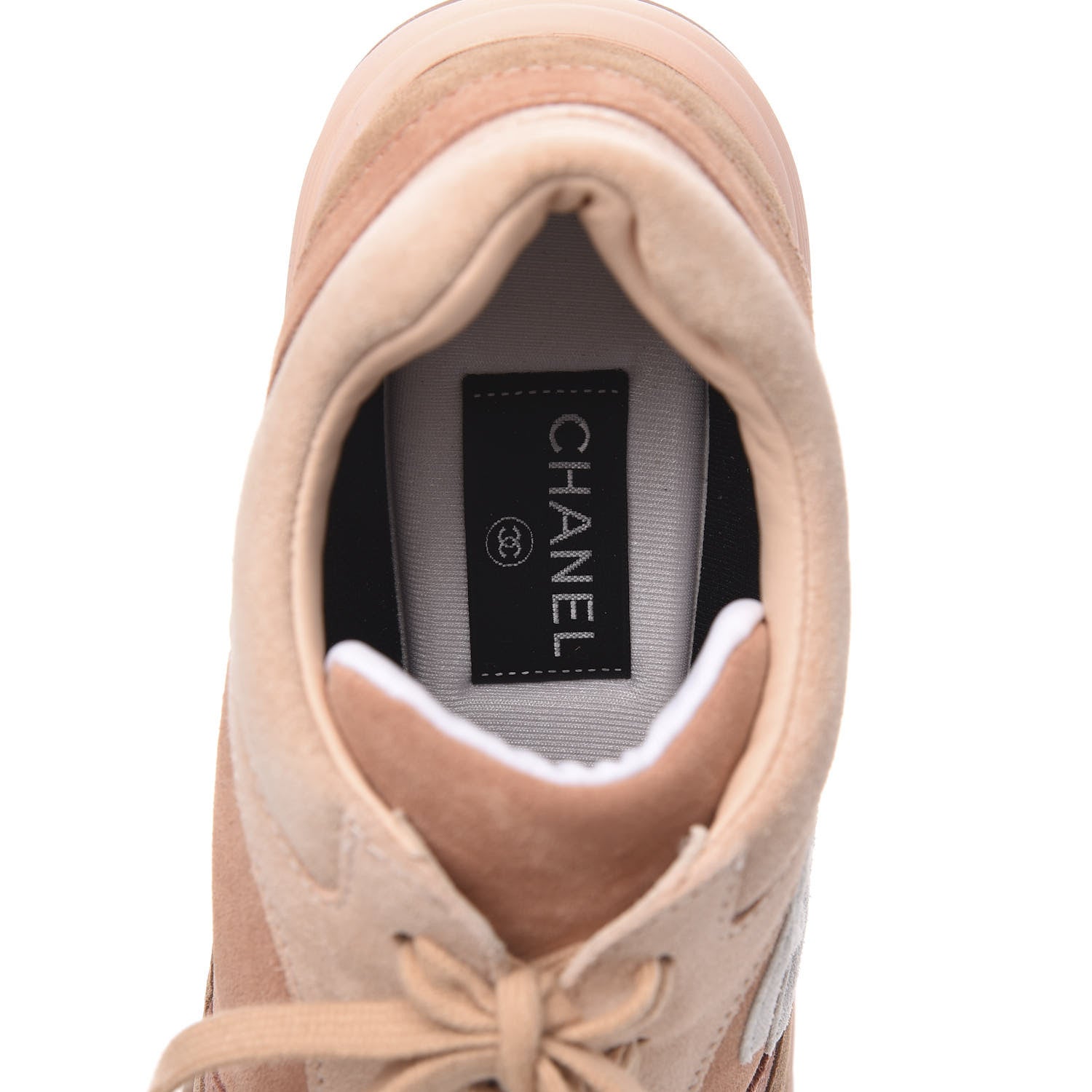 Chanel Nylon Lambskin Suede Calfskin CC Sneakers 39.5 Pink 6 of 8