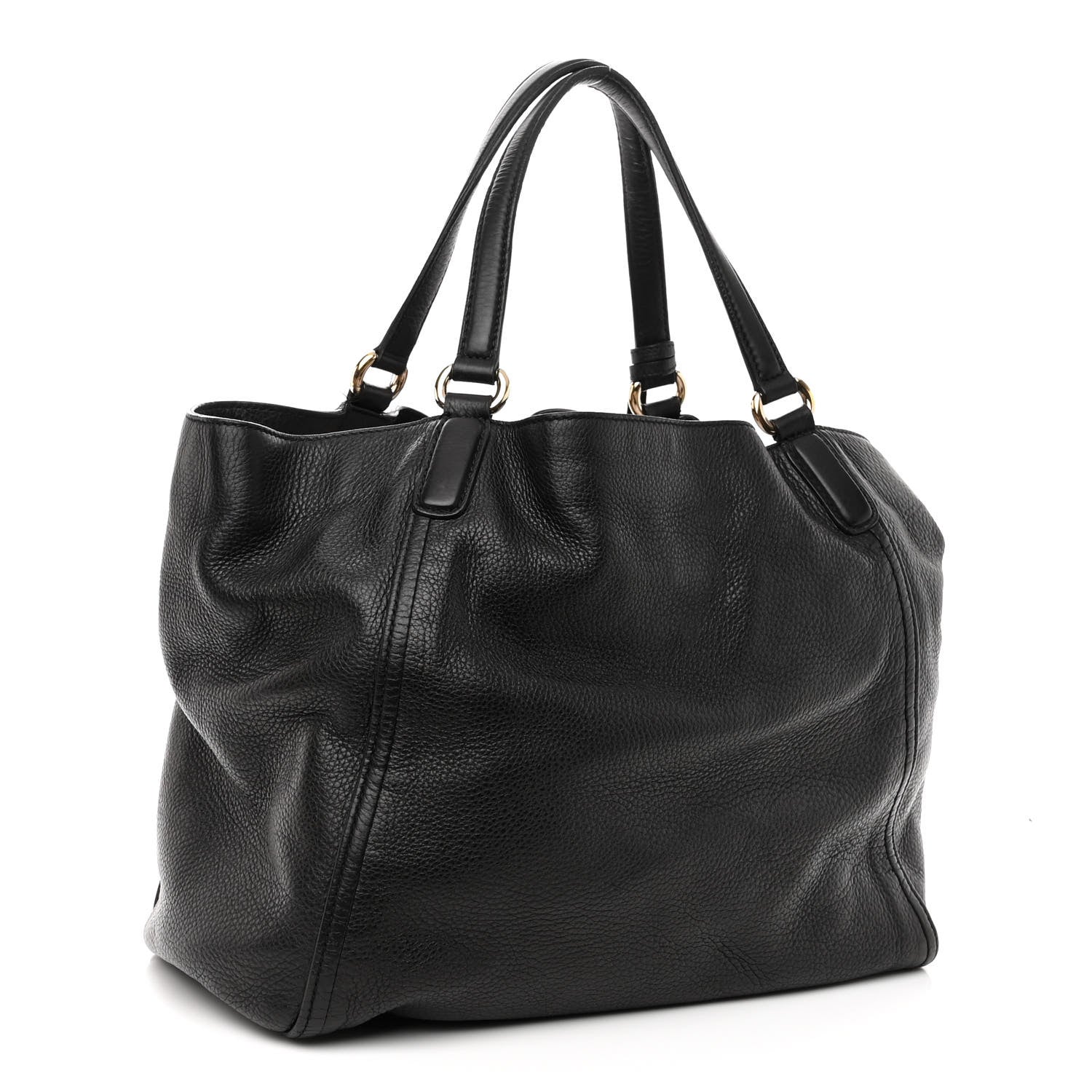 Gucci Pebbled Calfskin Medium Soho Shoulder Bag Black 3 of 12