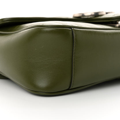 Gucci Calfskin Matelasse Aria Small GG Marmont Shoulder Bag Military Wood 9 of 11
