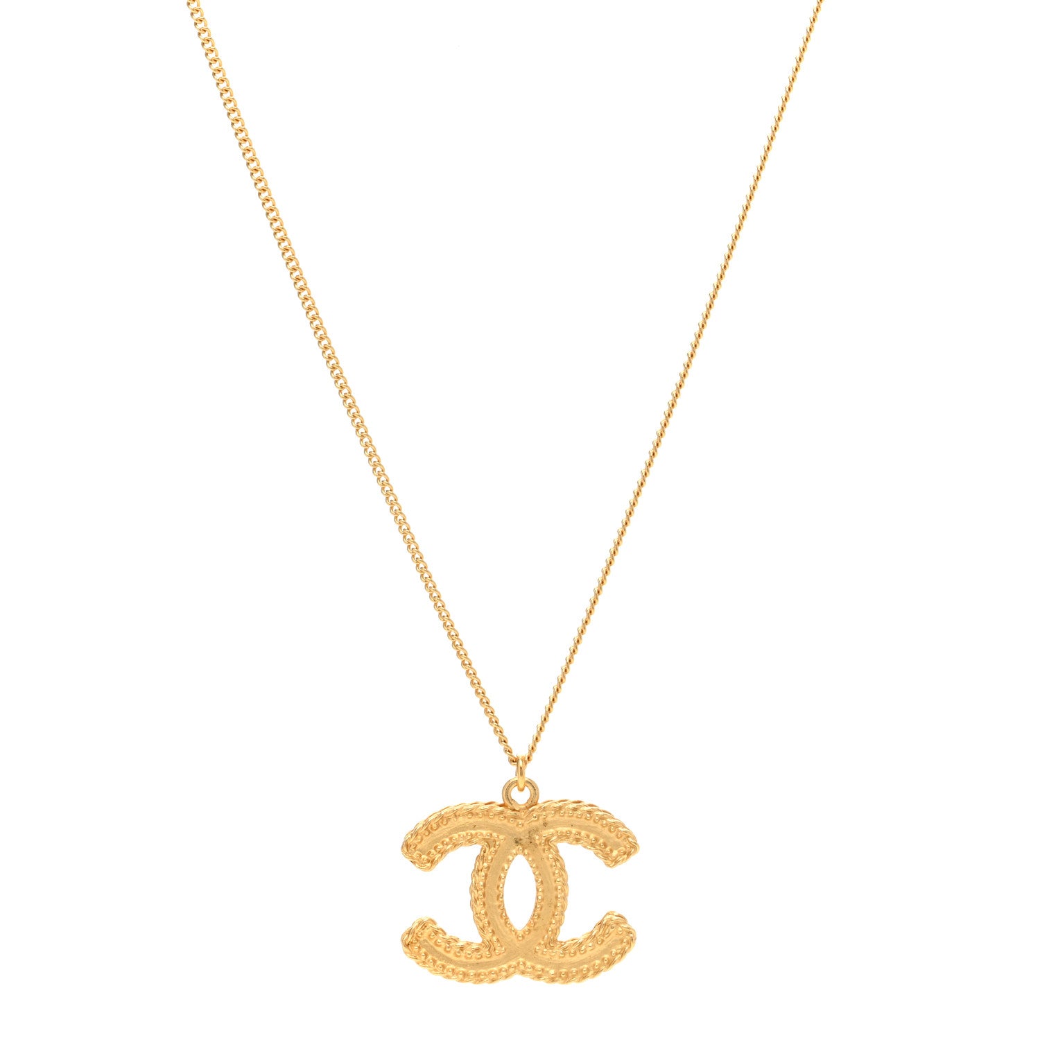 Chanel CC Matte Necklace Gold 1 of 6