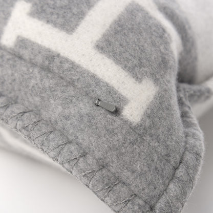 Hermes Wool Cashmere Avalon III Pillow PM Ecru Gris Clair 4 of 4