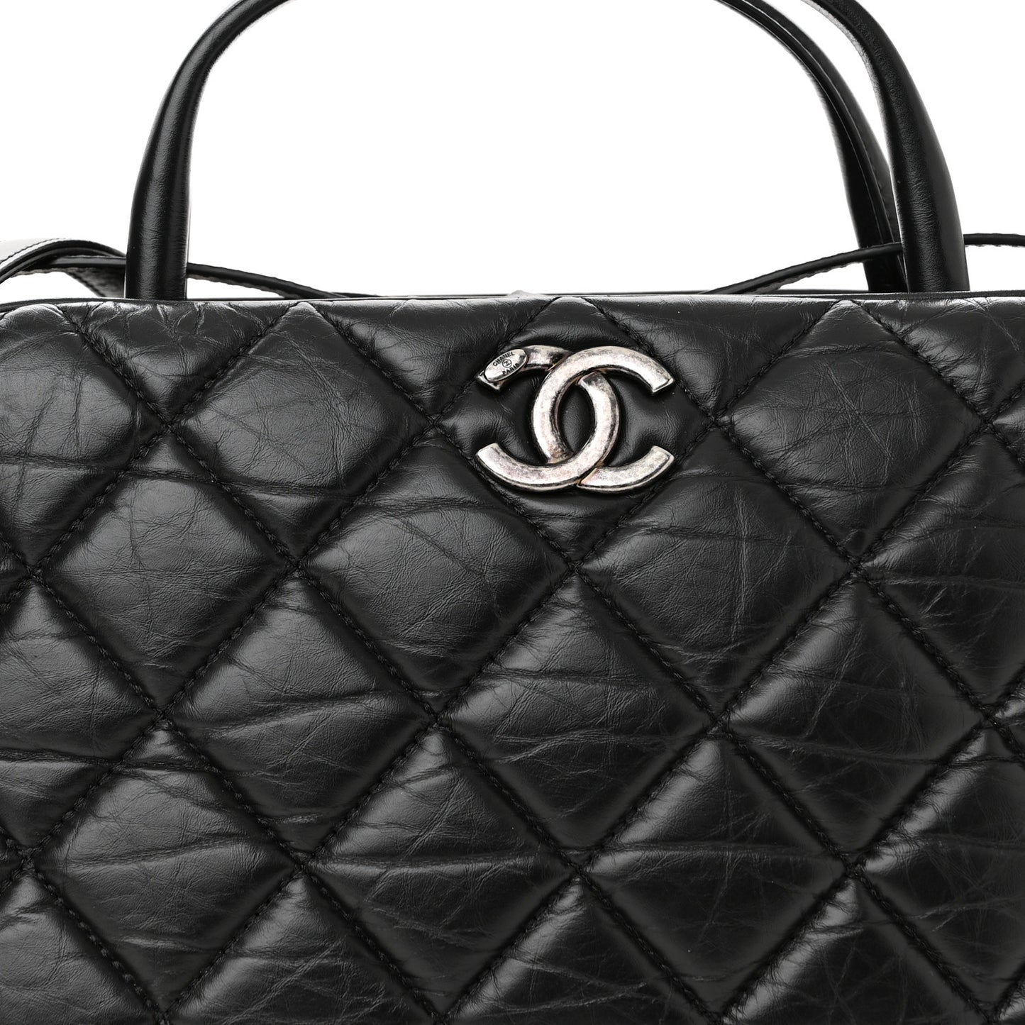 Aged Calfskin Small Bowling Bag Black