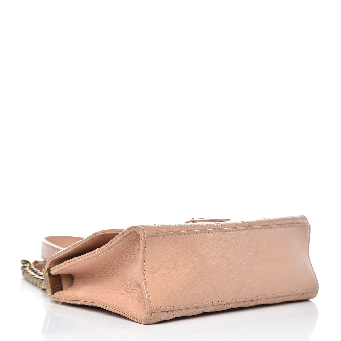 Goatskin Quilted Rita Flap Beige
