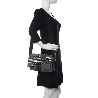 Chanel Denim Quilted Medium Airlines Buckle Messenger Bag Blue 2 of 10