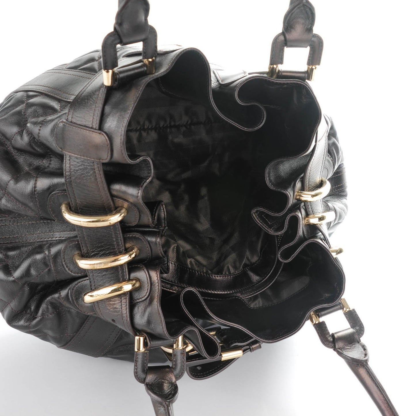Calfskin Quilted Beaton Dark Brown