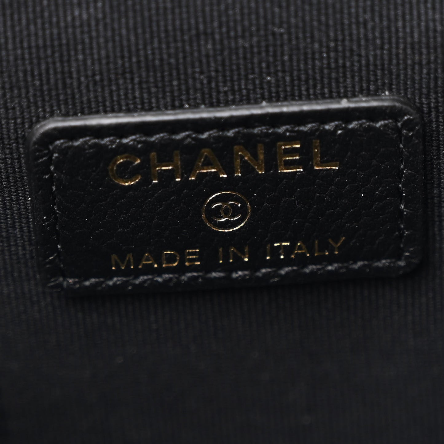 Caviar Quilted Mini Vanity Case With Chain Black