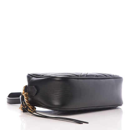 Gucci Calfskin Matelasse Small GG Marmont Chain Shoulder Bag Black 4 of 12
