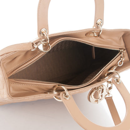 Christian Dior Lambskin Cannage Large Lady Dior Beige 5 of 9