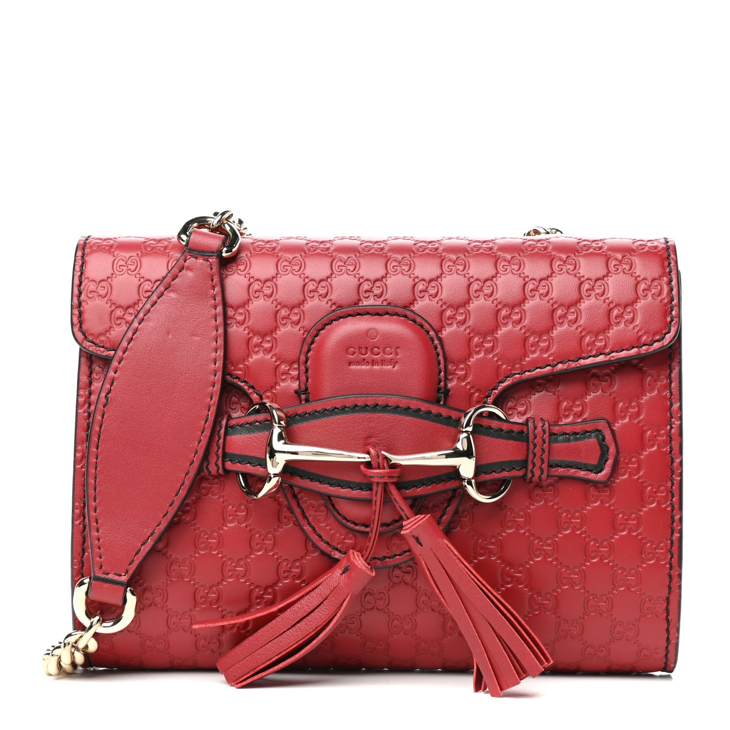Gucci Soft Microguccissima Mini Emily Chain Shoulder Bag Rosso 1 of 9