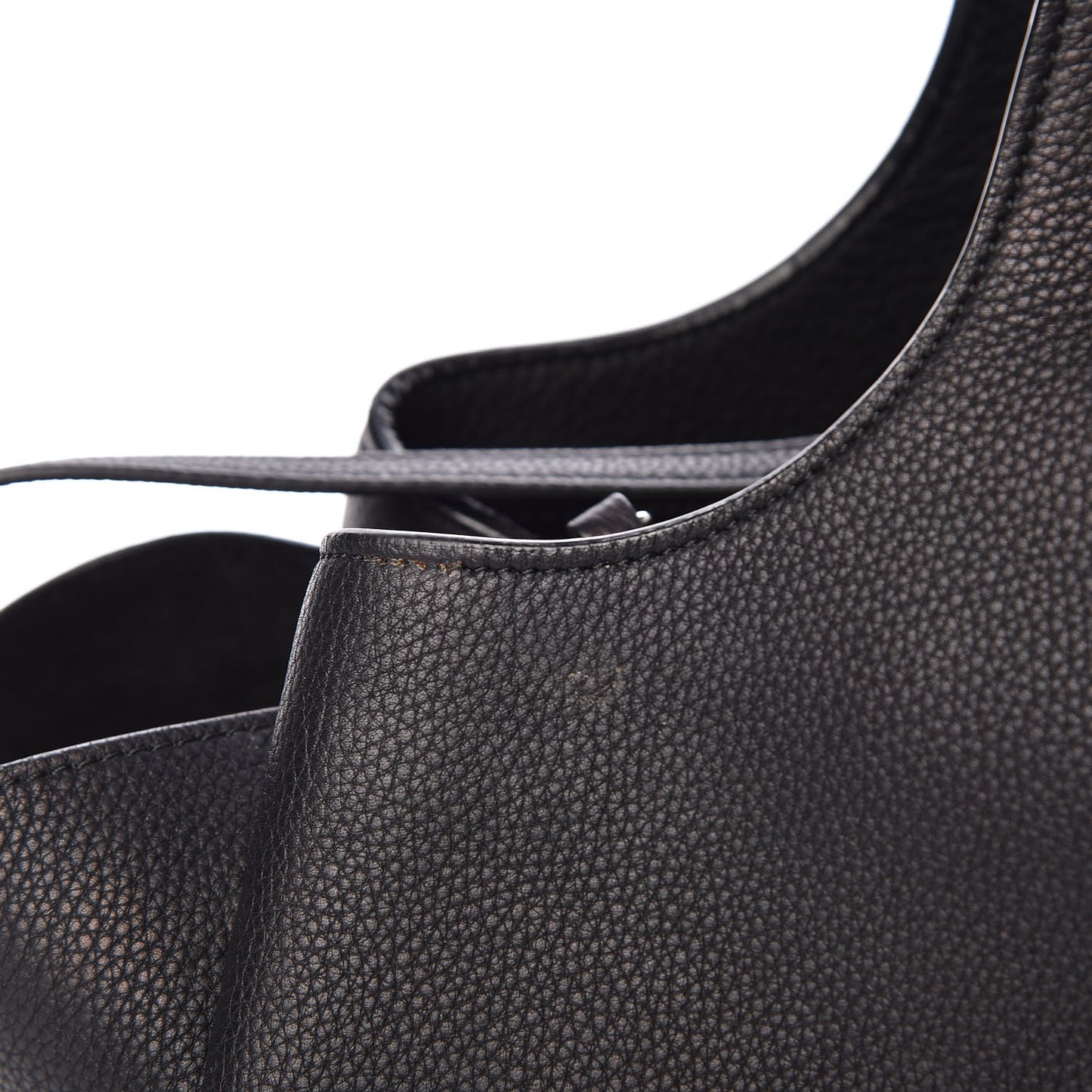 Baby Grained Calfskin Medium Tri-Fold Bag Black