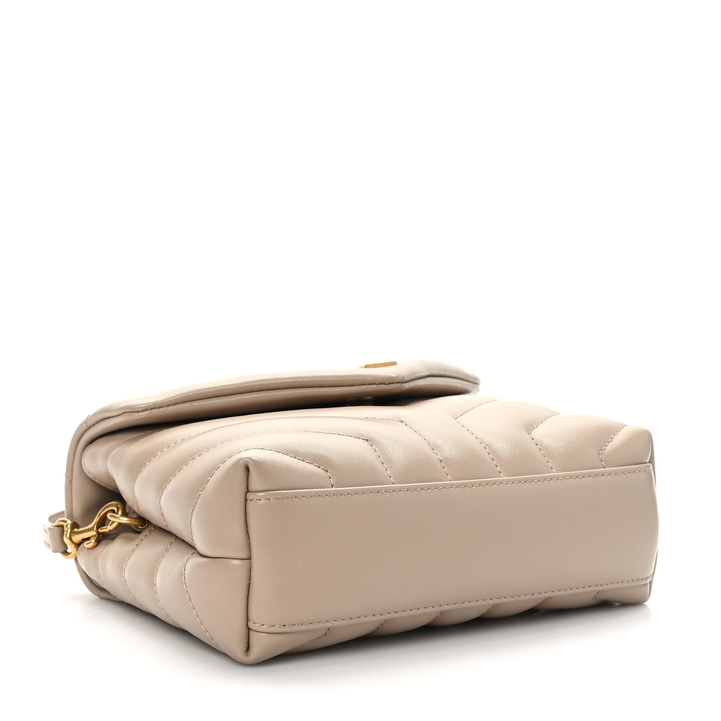 Calfskin Y Quilted Monogram Toy Loulou Crossbody Bag Dark Beige